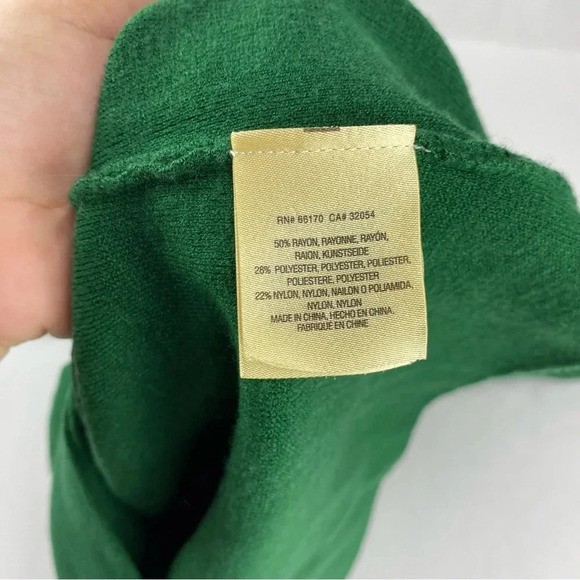 Moth Anthropologie Womens XS Kelly Green Sweater 3/4 Length Bell Sleeve - Picture 6 of 7
